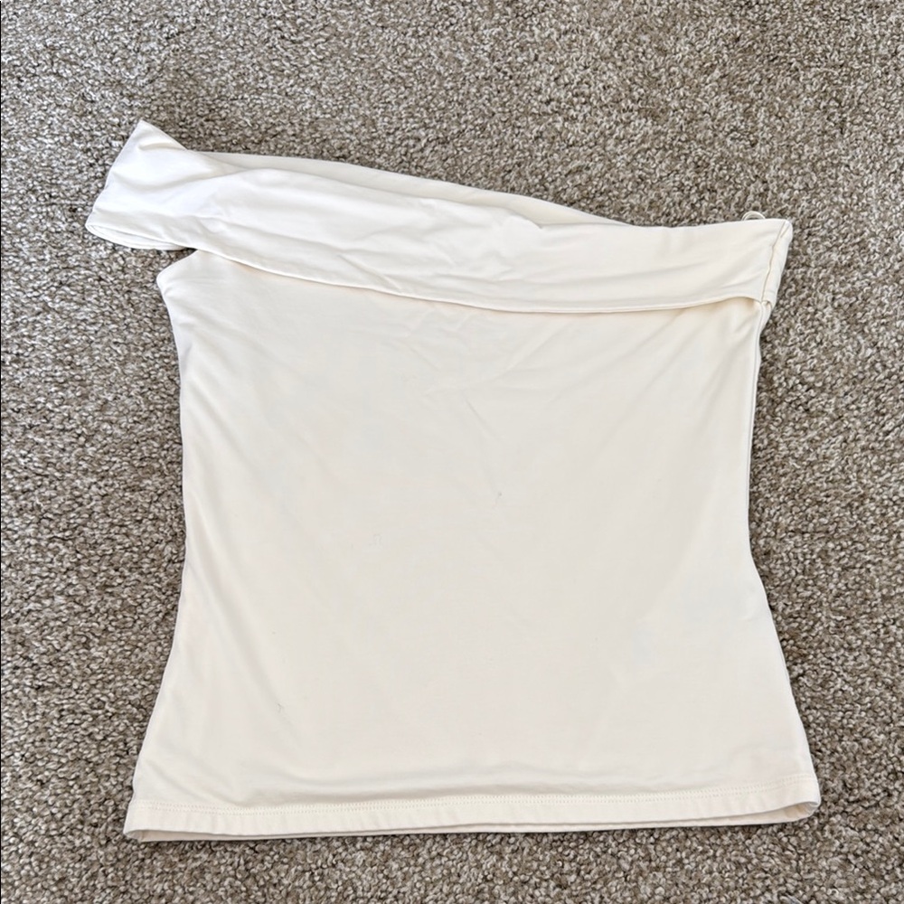Abercrombie & Fitch Cream One-Shoulder top
